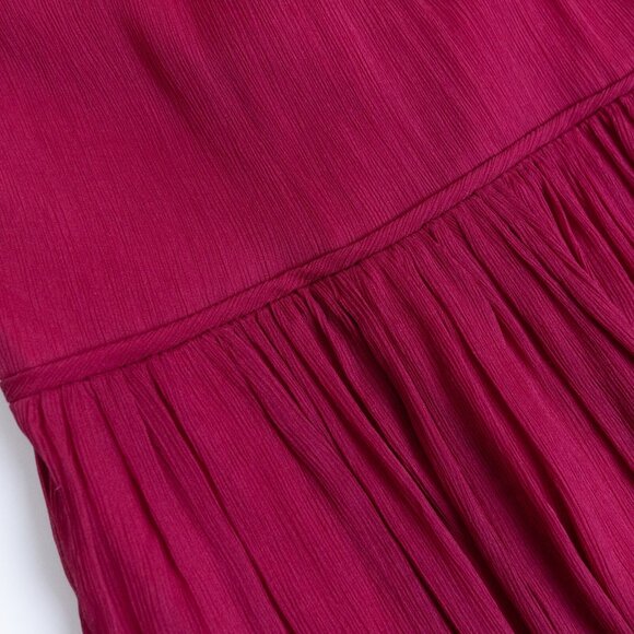 J Crew Silk Chiffon Cocktail Dress Red Wild Berry Midi Size 2 - Picture 6 of 16